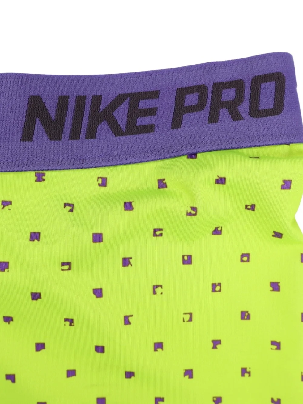 Nike Pro Women's M Neon Yellow Purple Compression Shorts 3